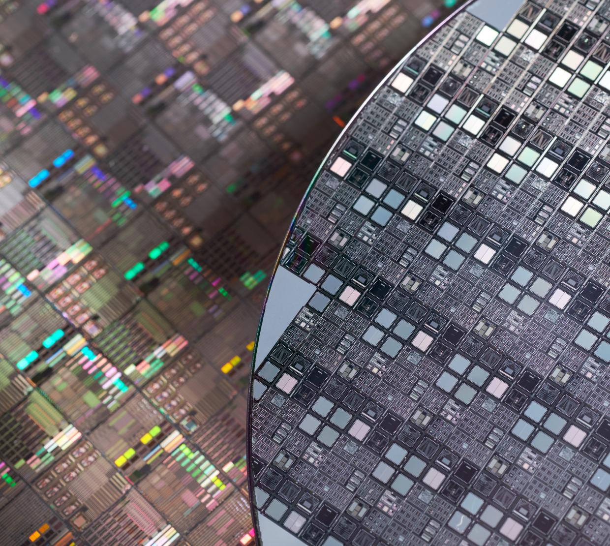 Macro image of Silicon wafers