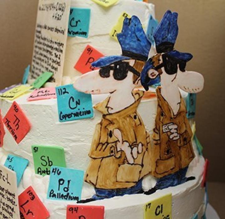 chemistry themed cake