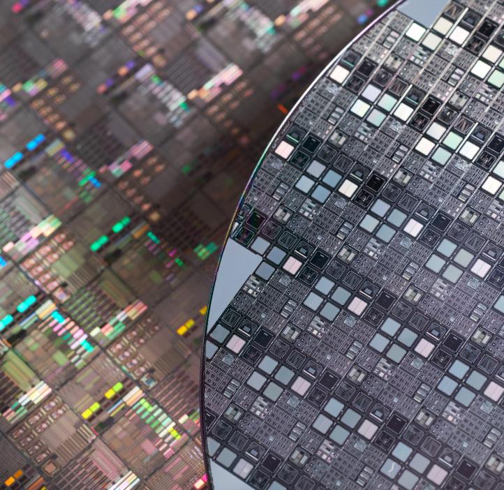 Macro image of Silicon wafers