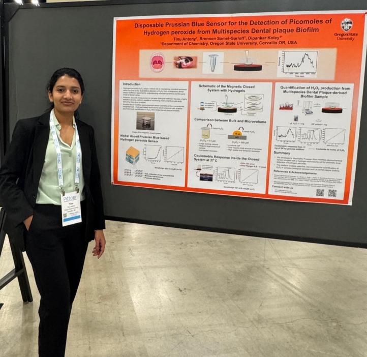 Tinu Antony with her poster presentation.
